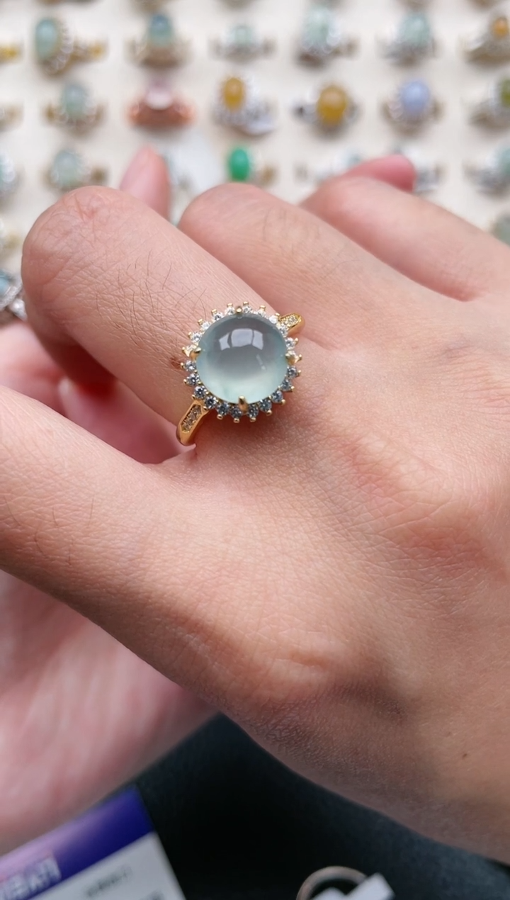 【闪购商品】翡翠戒指银S925镶嵌1111