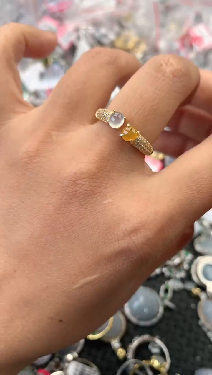 银S925镶嵌戒指翡翠888              10