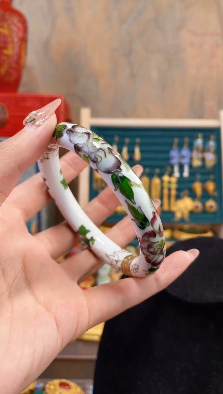 【闪购商品】非遗景泰蓝银蓝白色镯子