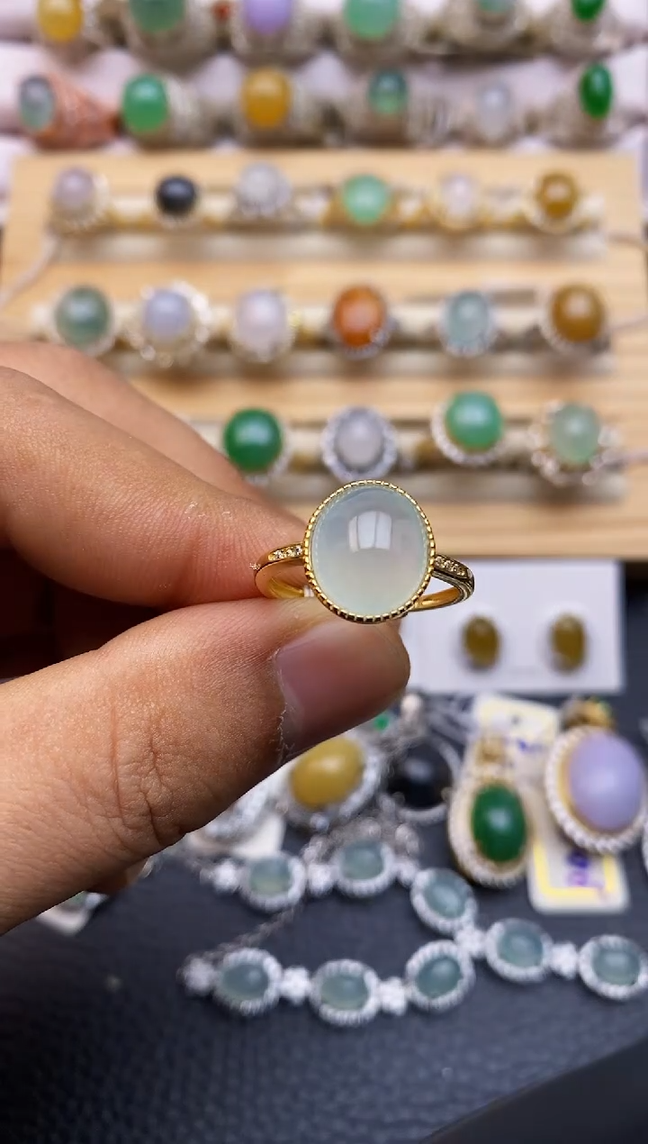 【闪购商品】翡翠戒指银S925镶嵌6399