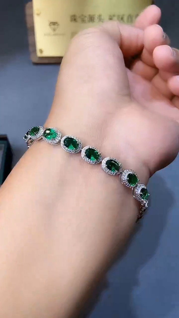 【闪购商品】透辉石手链银S925镶嵌35