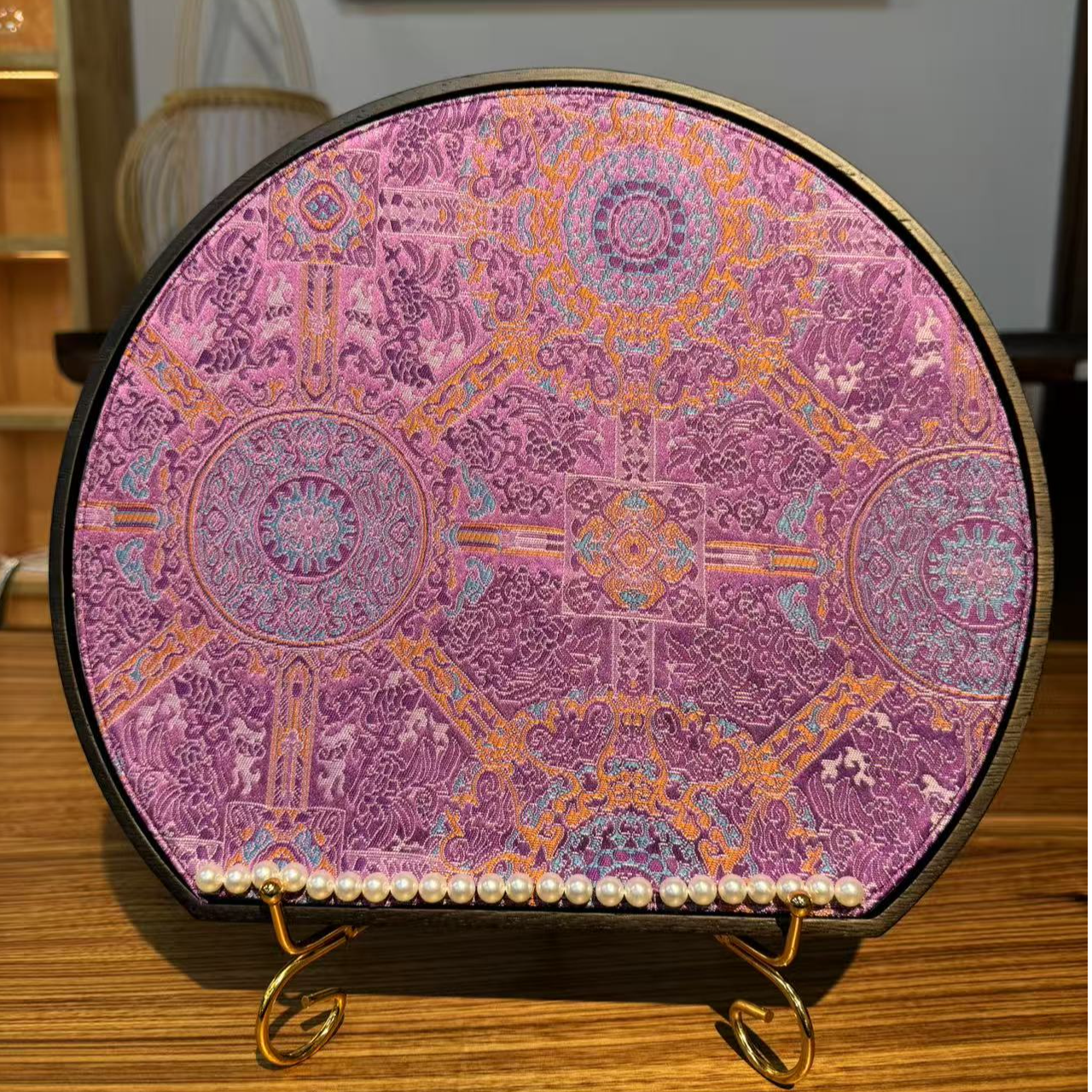 龙福木艺 金丝柚木 半圆盘 30*26*2cm 295