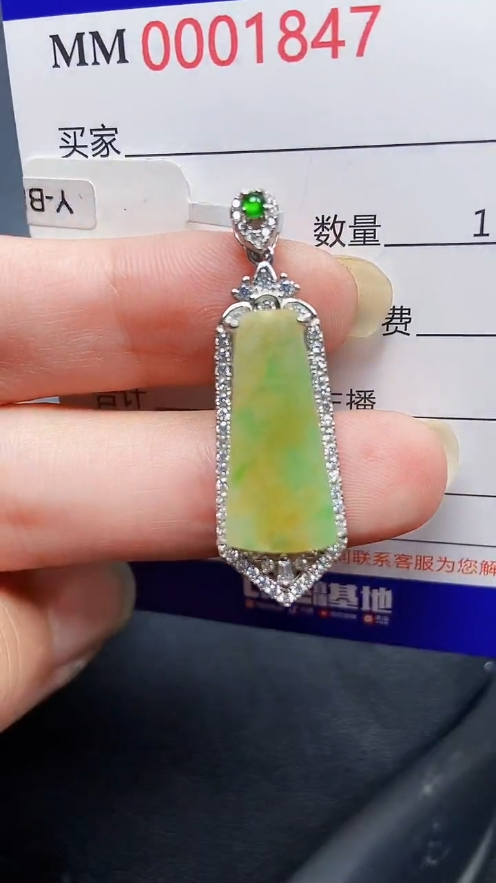翡翠银S925镶嵌颈饰1847