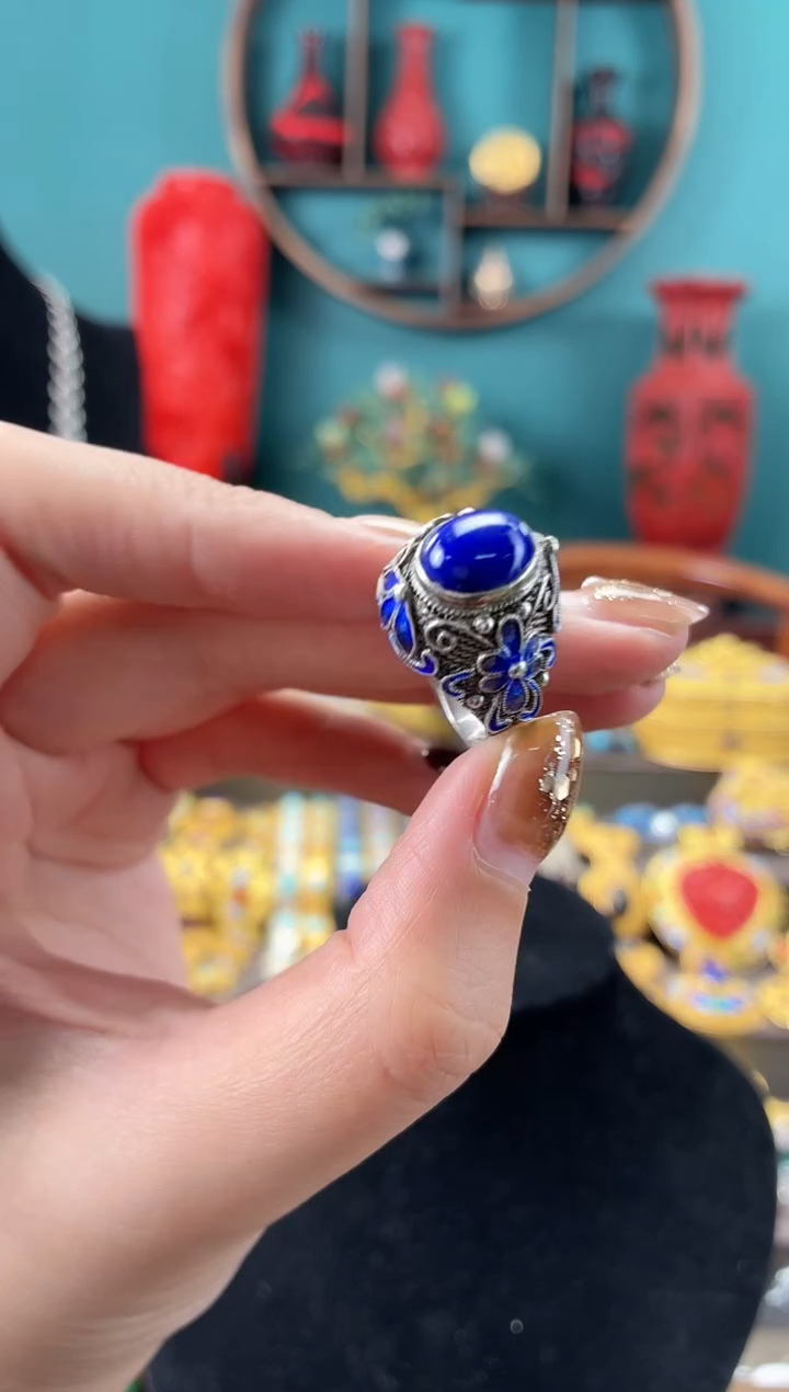 北****具非遗手工花丝镶嵌戒指