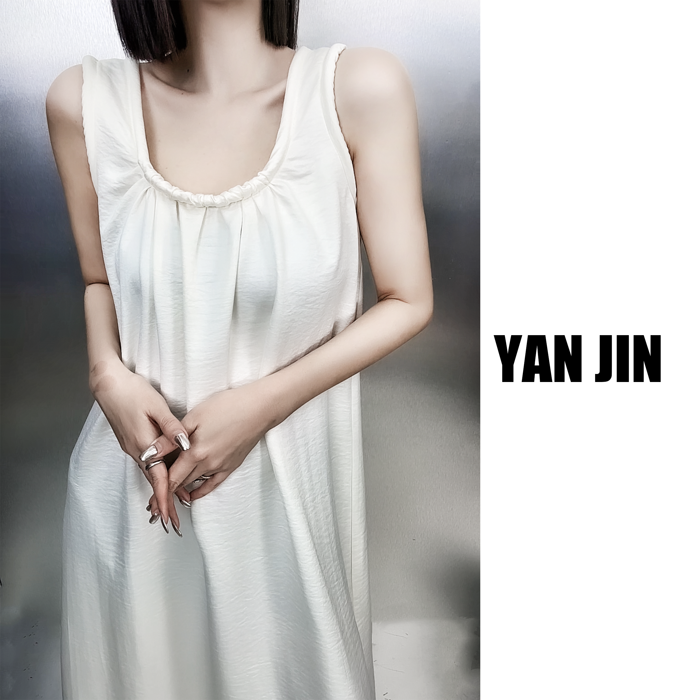 【娃娃裙连衣裙】-娃娃裙显瘦 遮肉长款 压皱 连衣裙