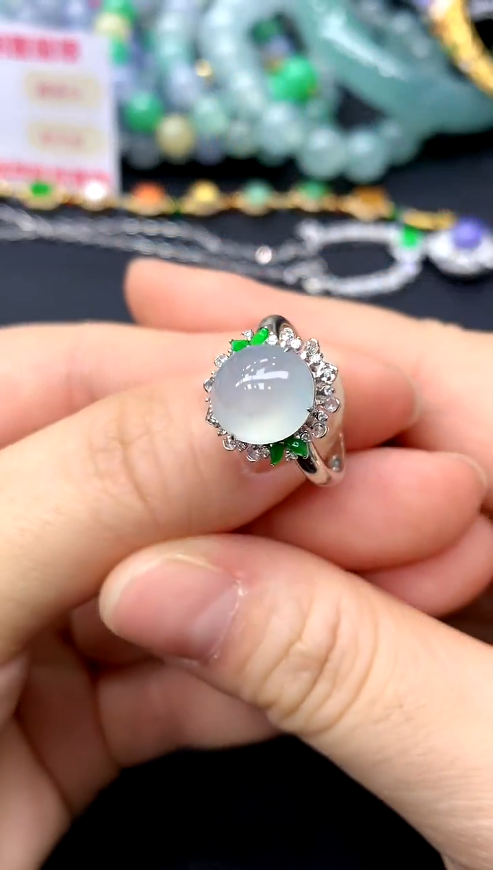 18K金镶嵌戒指翡翠303-中国好珍宝