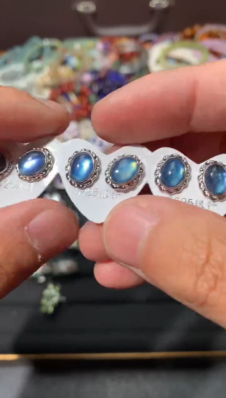 未镶嵌耳坠海蓝宝石K51【多样性发其一】