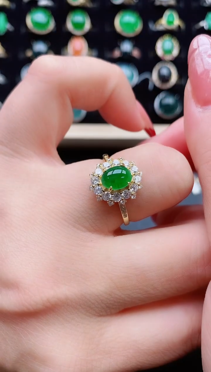 【闪购商品】翡翠戒指银S925镶嵌2131