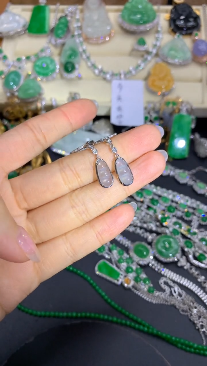 【闪购商品】翡翠耳饰18K金镶嵌260-中国好珍宝