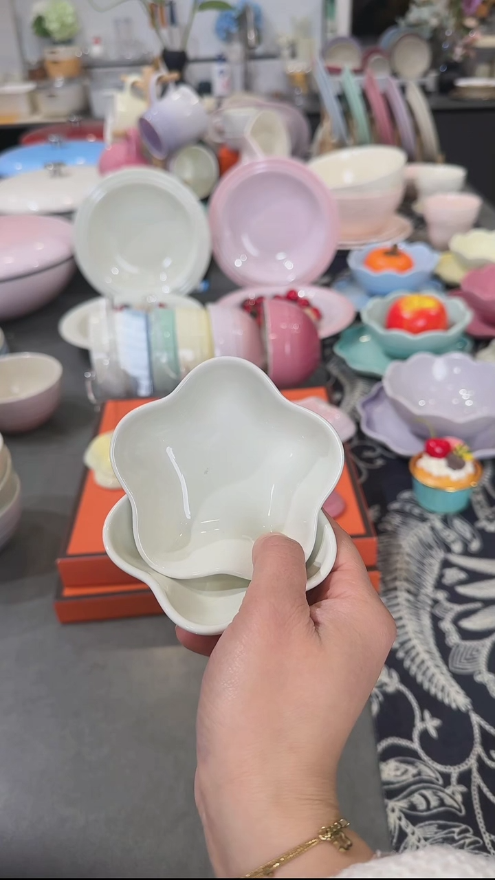 【闪购商品】瓷2件套奶油白花瓣蘸料碟