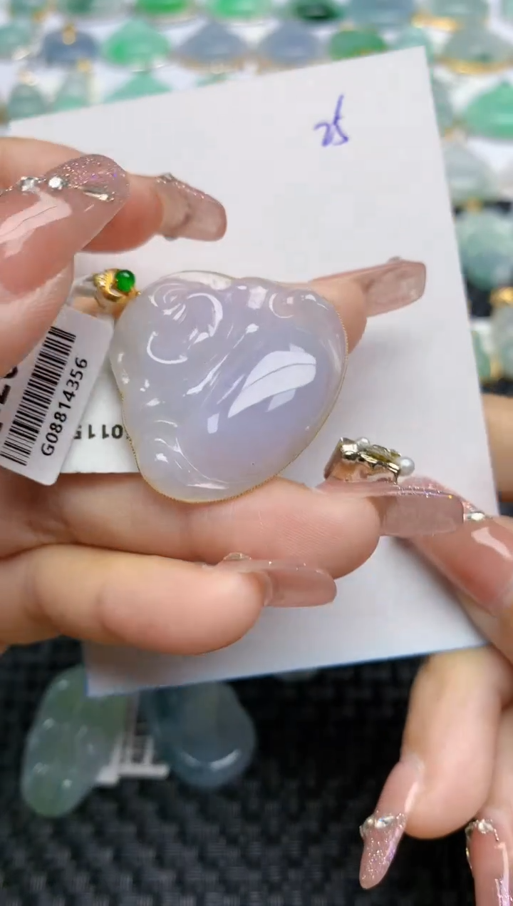 【闪购商品】翡翠颈饰18K金镶嵌天然A货翡翠 25