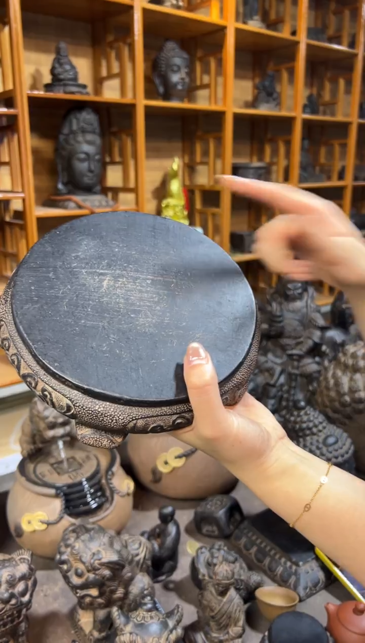 陶土【火山泥】素面万寿藤圆小底座