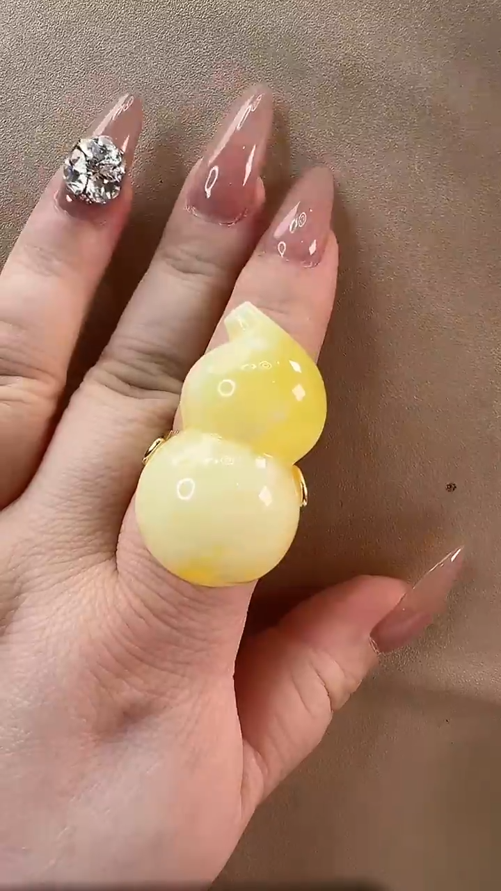 【闪购商品】琥珀戒指银S925镶嵌戒指