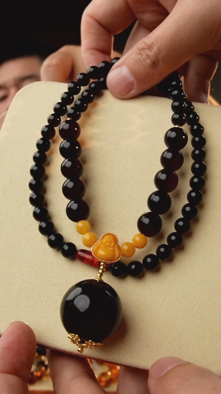 【闪购商品】琥珀裸石未镶嵌25+翳珀毛衣链