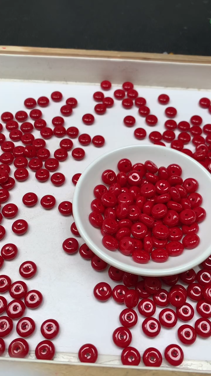 未镶嵌散珠南红玛瑙M954 锦红南红5*10mm10颗6.8元