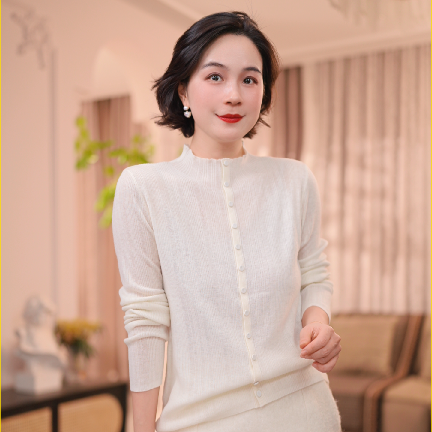 LVMU/吕木见外包装宽松型纯色毛针织衫长袖针织秋冬半高领#GT8017