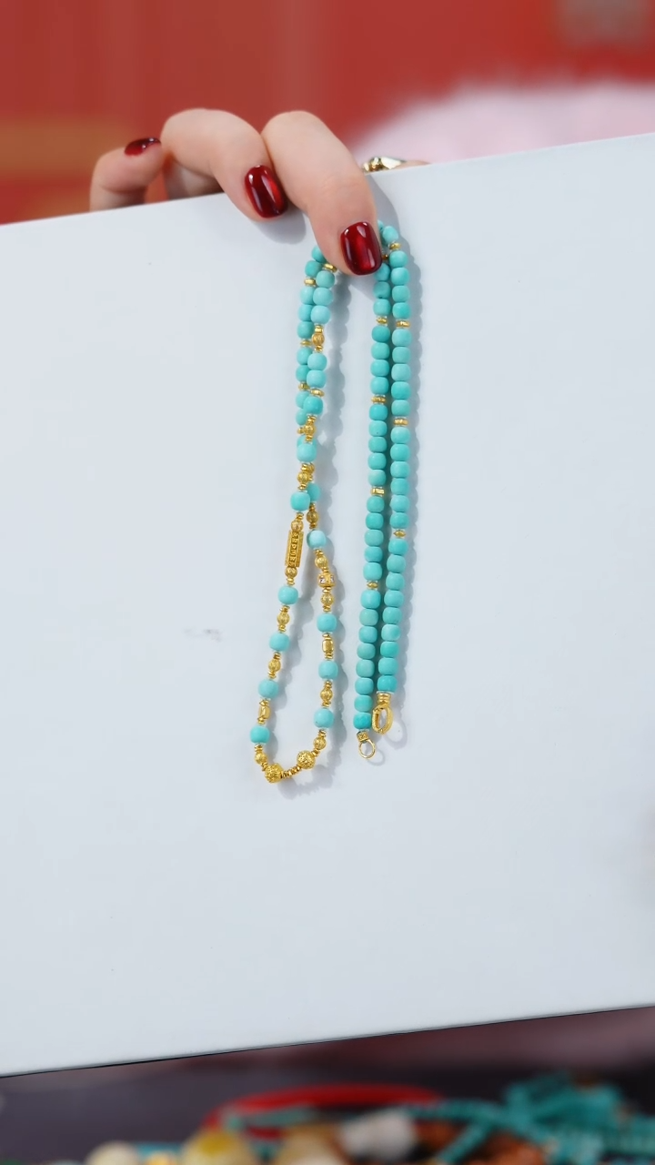 【闪购商品】绿松石项链18K金镶嵌1