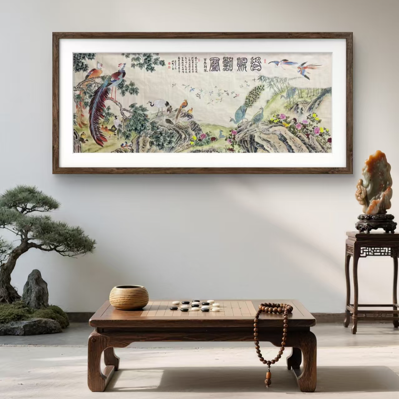 颜明轩纯手绘作品—（百鸟朝凤）