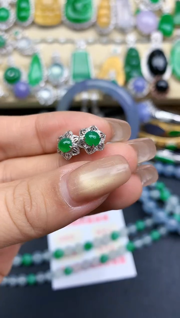 颈饰18K金镶嵌翡翠308-中国好珍宝