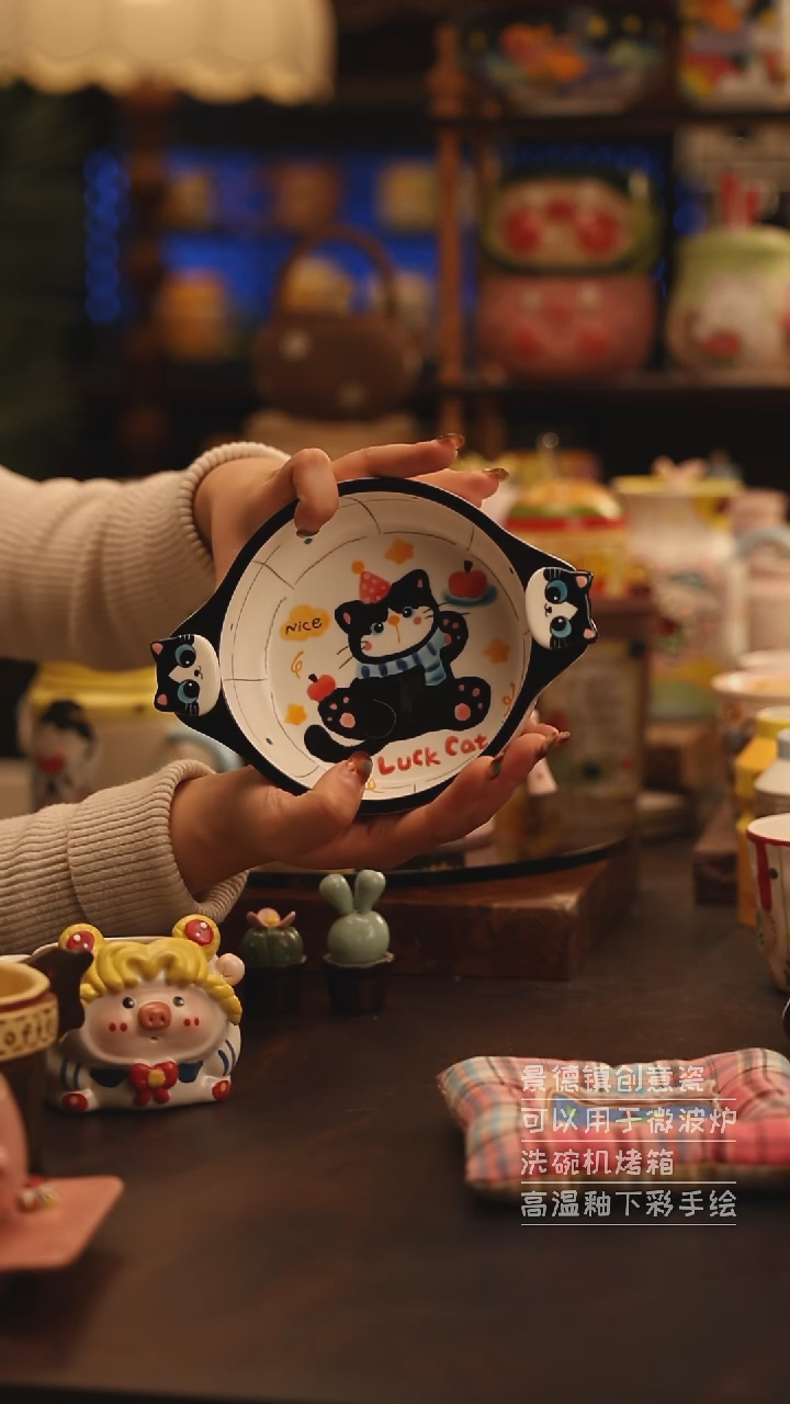 陶瓷景德镇可爱陶瓷釉下彩绘设计师款