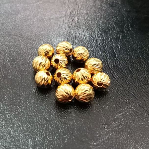 【质检发货】18K金爆闪车花小金珠 卡6mm配件DIY