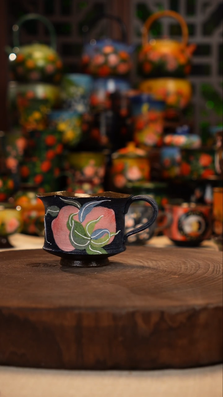 紫砂油画手绘釉下彩