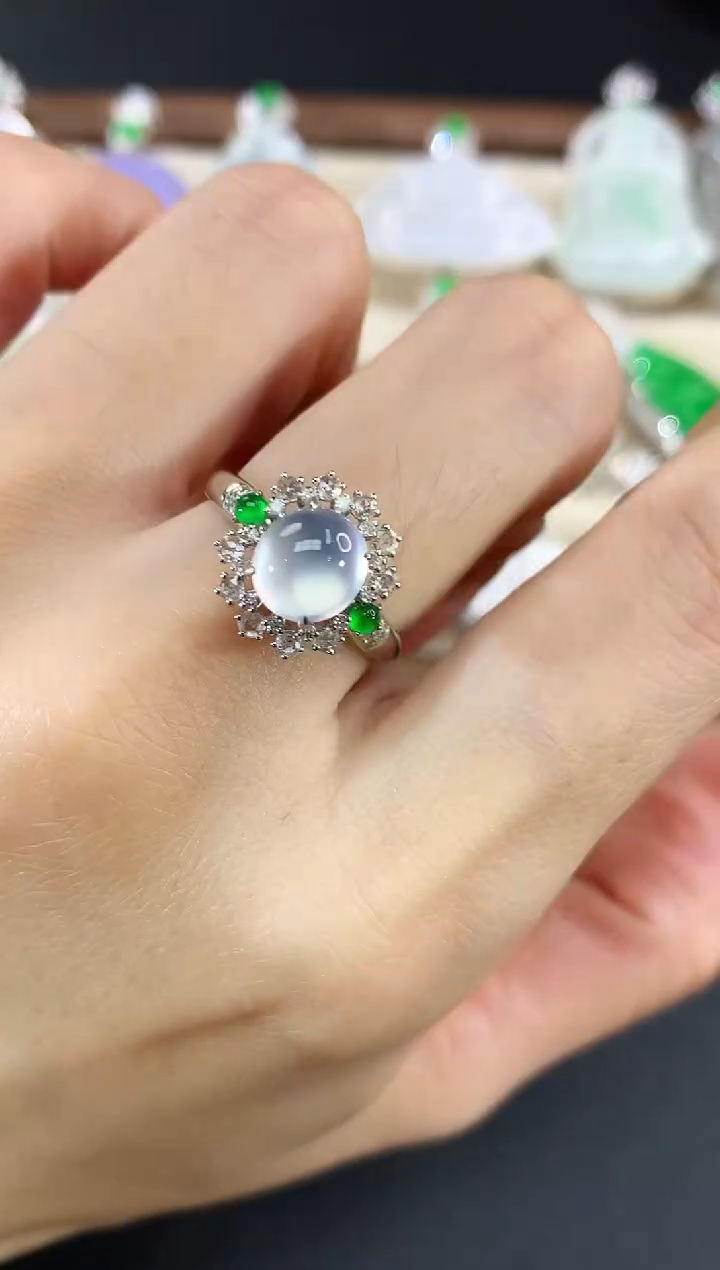 18K金镶嵌戒指翡翠262|11800