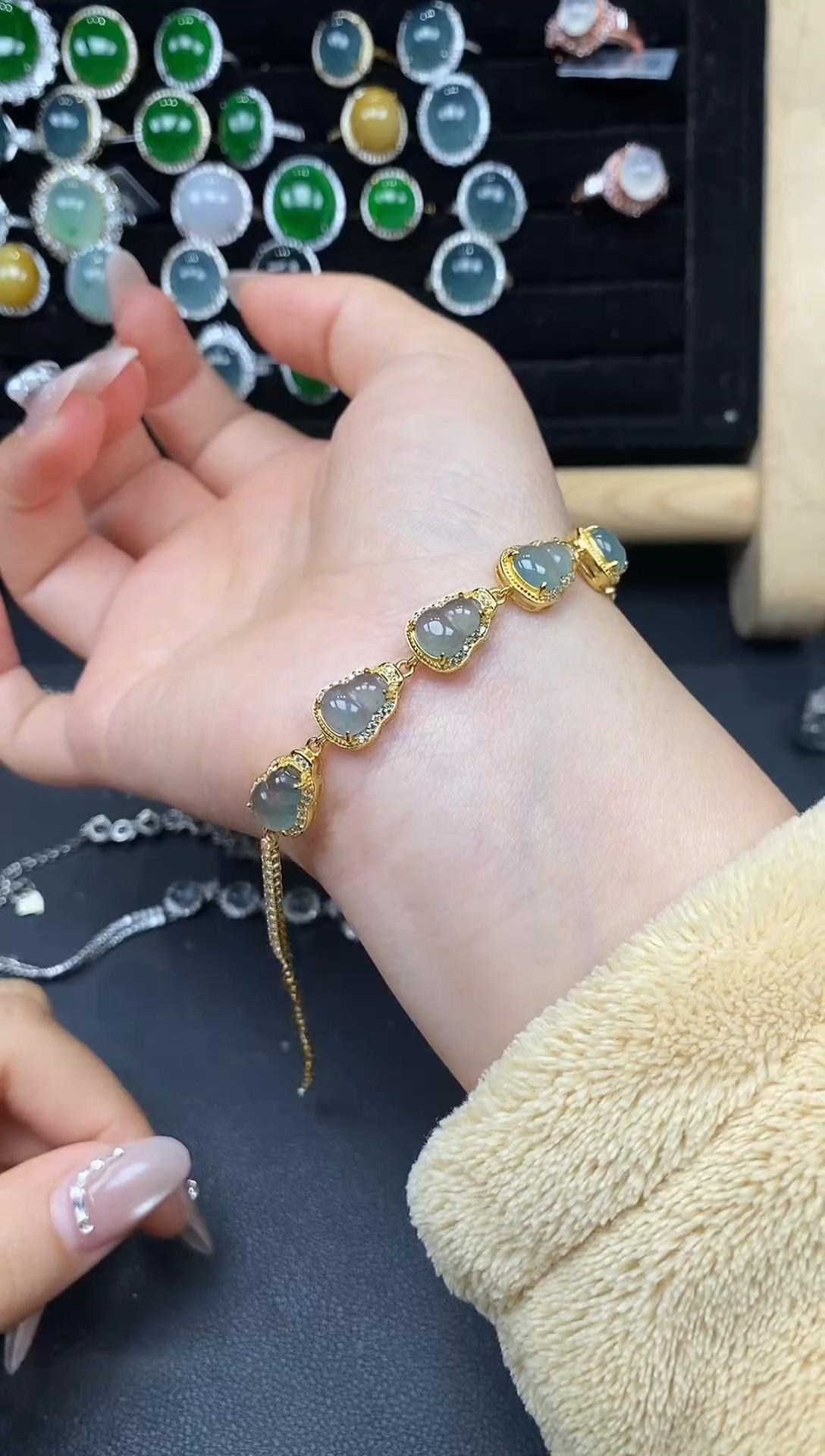 银S925镶嵌戒指翡翠3385