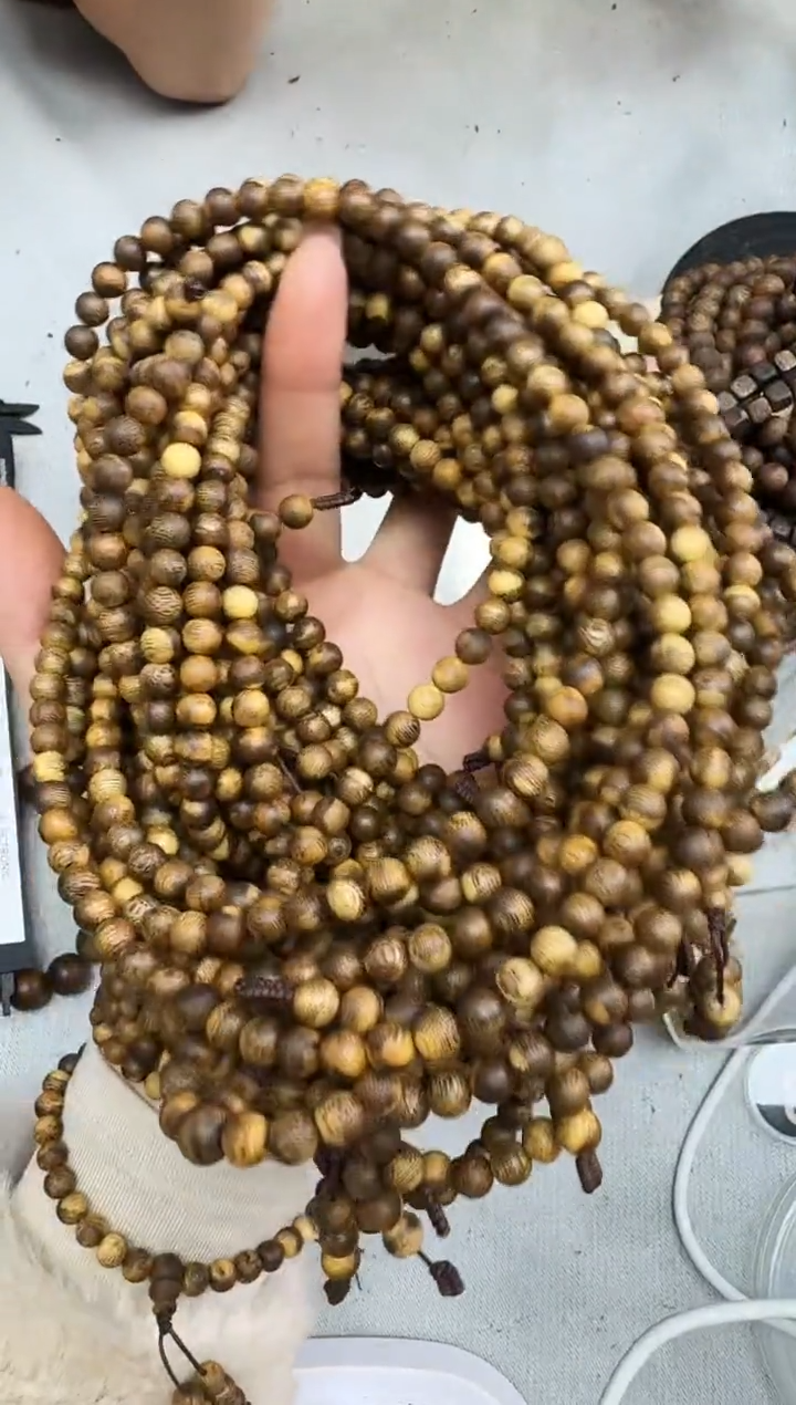 沉香手串0611虎斑棋圆珠多圈多样性发一