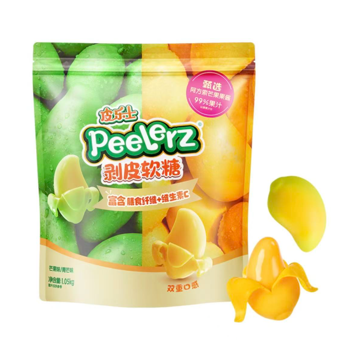 【会员商店】Peelerz 剥皮软糖双芒果味富含维生素膳食纤维休闲零食
