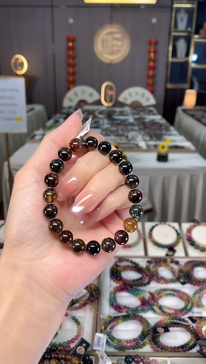 未镶嵌冰透体老矿碧玺黑糖单圈手串碧玺多样性发一条hon