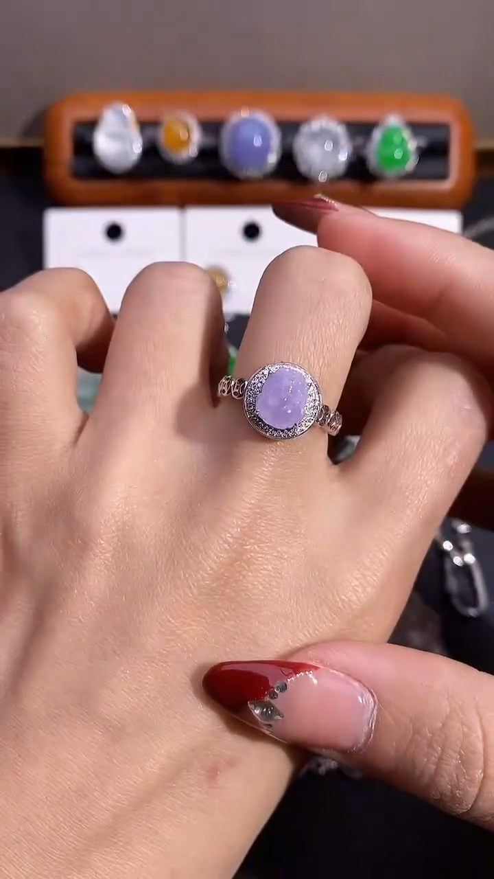 【闪购商品】翡翠戒指18K金镶嵌戒指