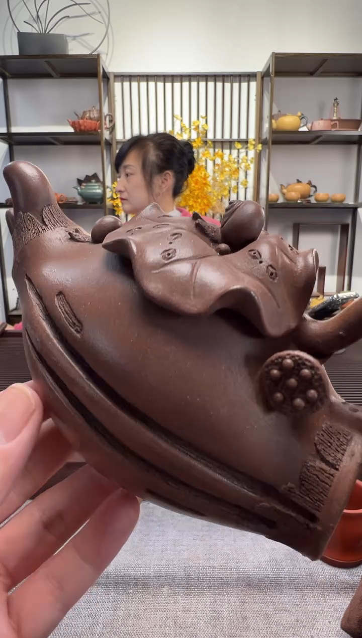 【闪购商品】紫砂茶壶紫泥莲藕荷花壶400CC