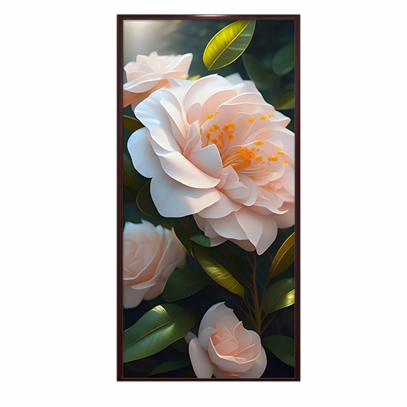 纯手工绣好的十字绣成品不带裱框玄关牡丹花客厅餐厅经典挂画