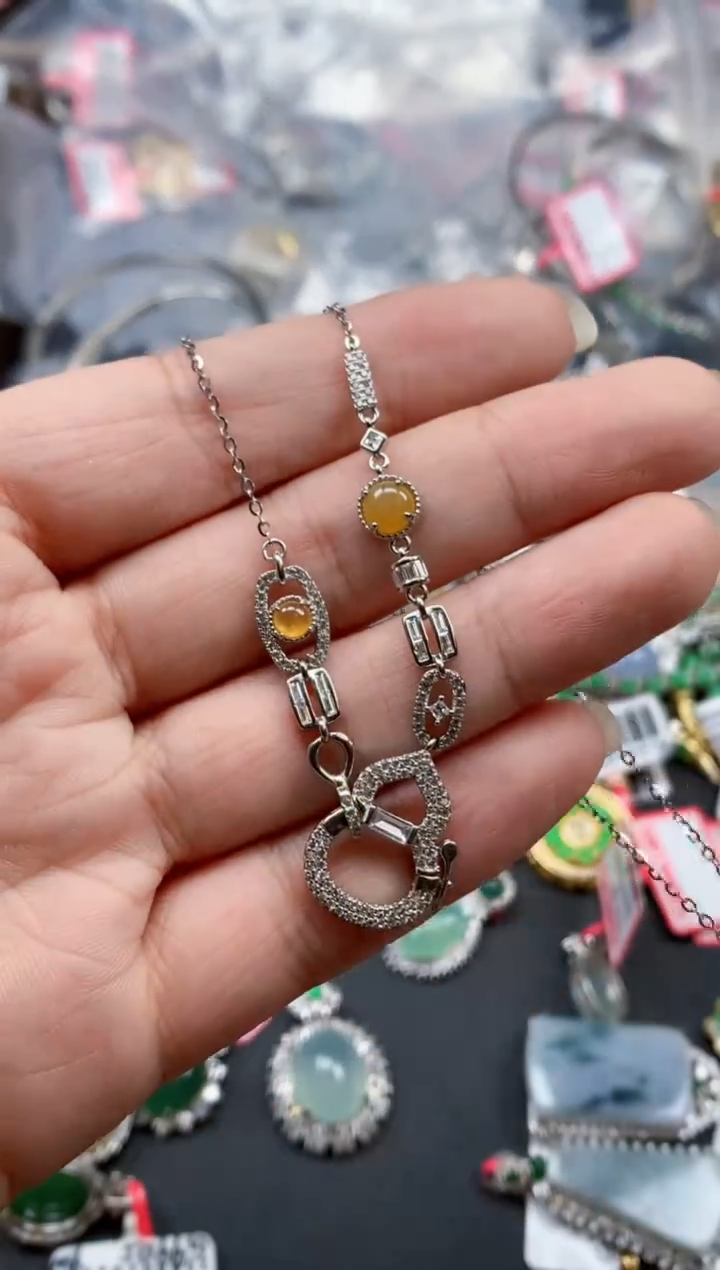 银S925镶嵌戒指翡翠天然A货缅甸翡翠