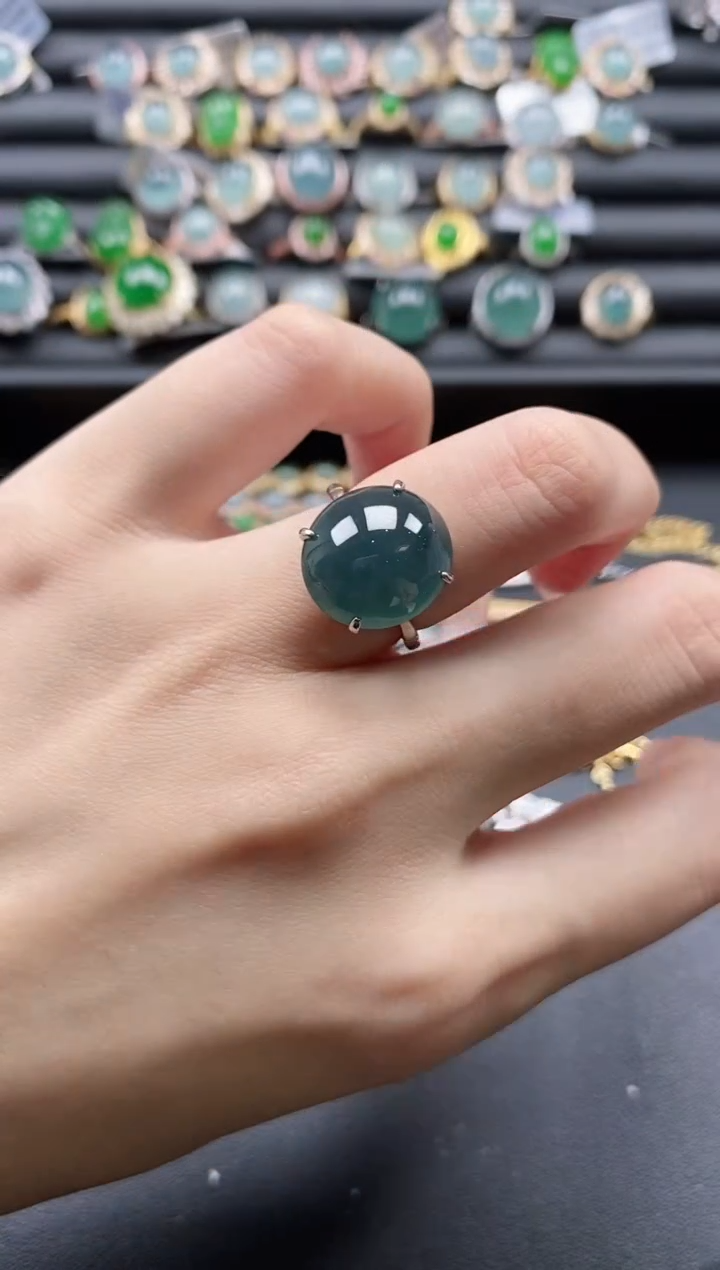 【闪购商品】翡翠戒指银S925镶嵌51151