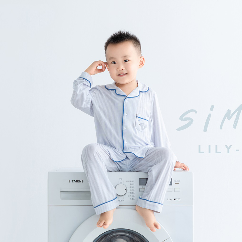 【雅赞】商场同款儿童翻领套装家居服柔软舒适男女童春秋长袖长裤