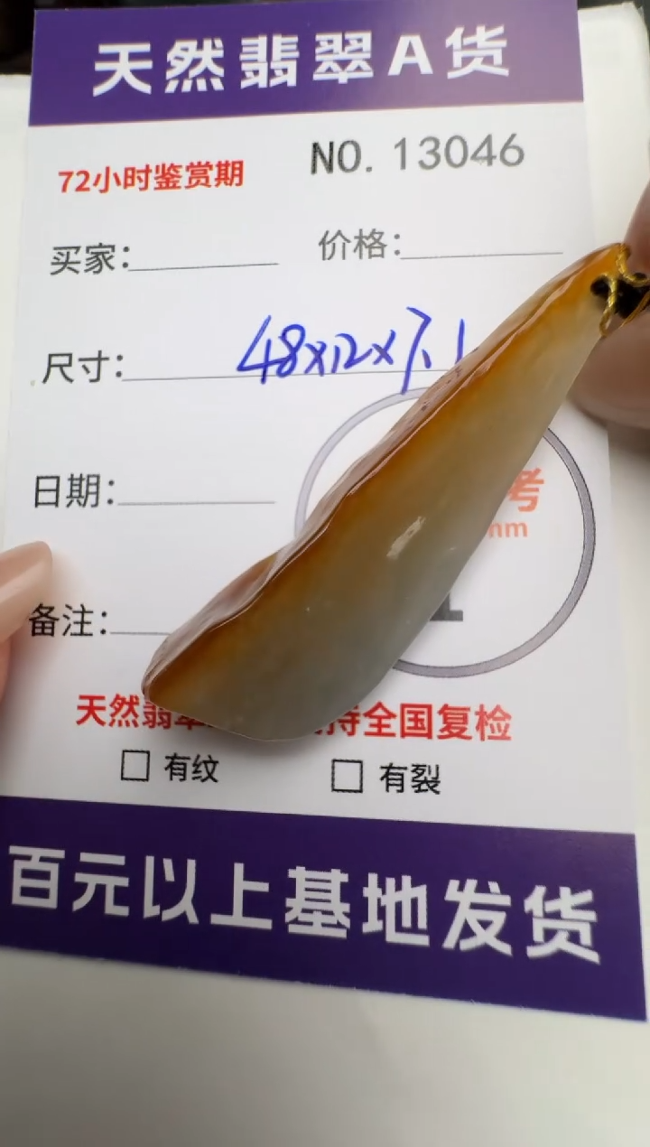 【闪购商品】翡翠颈饰未镶嵌原石13046