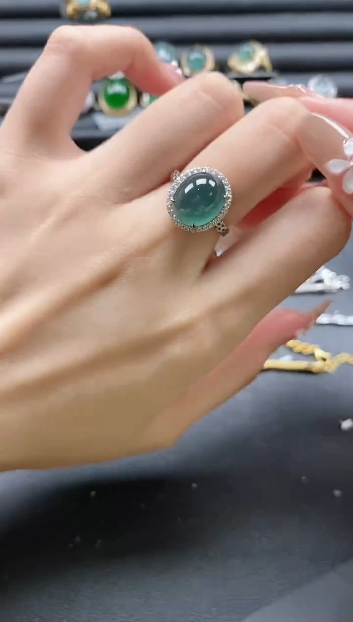 【闪购商品】翡翠戒指银S925镶嵌51151