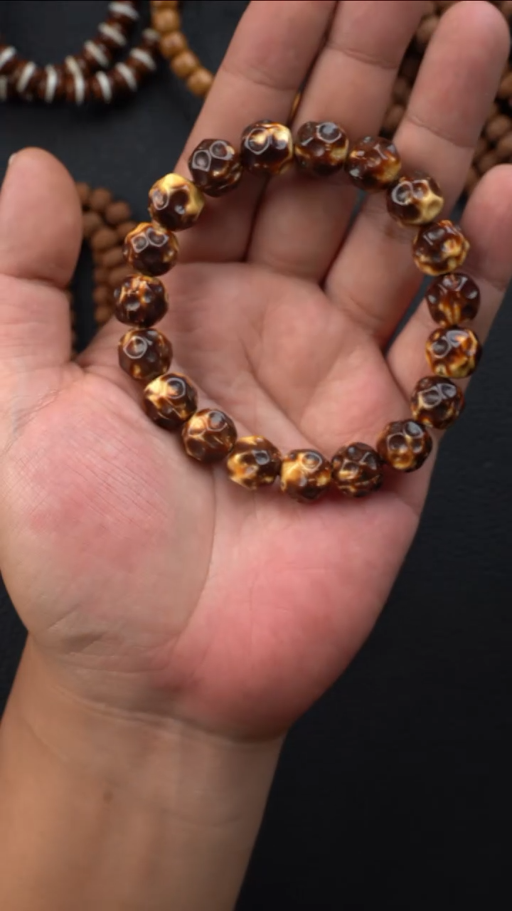 紫金鼠手串空心鼠 火焰纹无相 尺寸1.3 椰香款