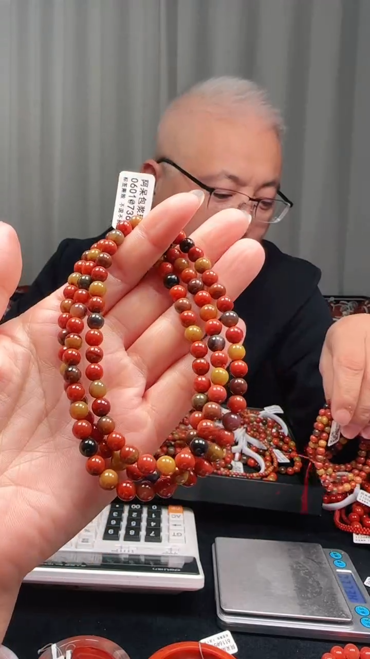 未镶嵌多样性发一件南红玛瑙6mm包浆圆珠多圈