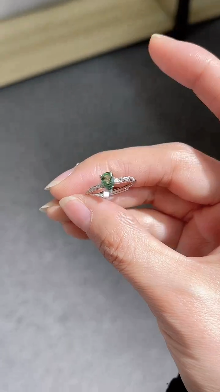 【闪购商品】碧玺戒指银S925镶嵌成品