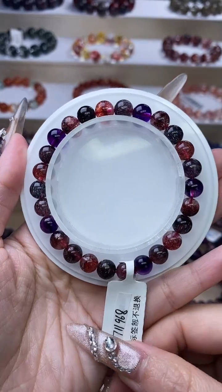 【闪购商品】水晶手链未镶嵌黑加仑超七单圈7m+