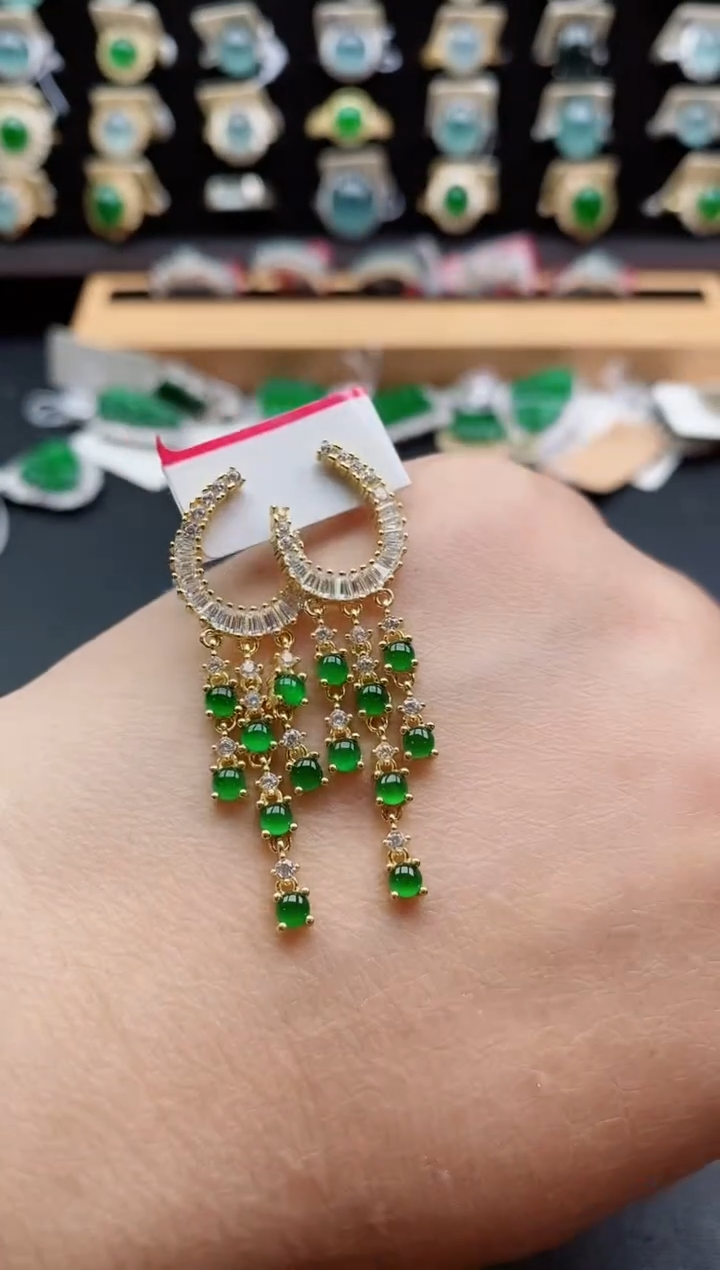 银S925镶嵌戒指翡翠1