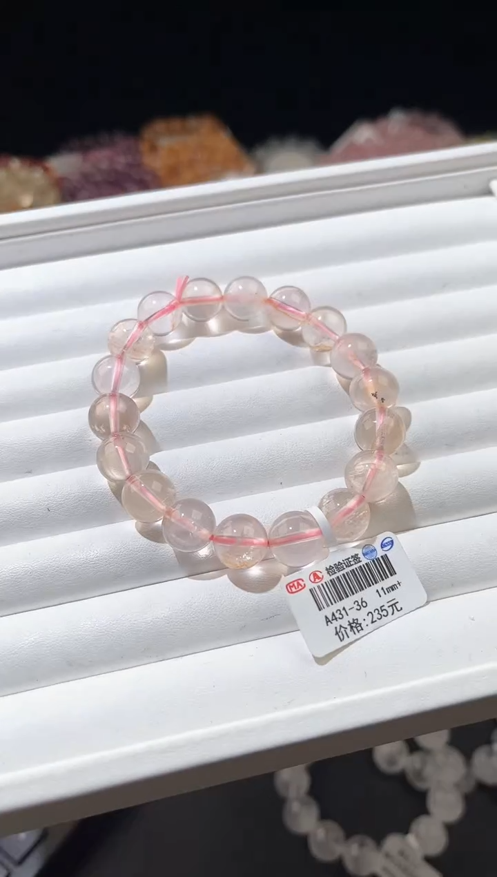【闪购商品】水晶手链未镶嵌多样性发一莫粉11mm