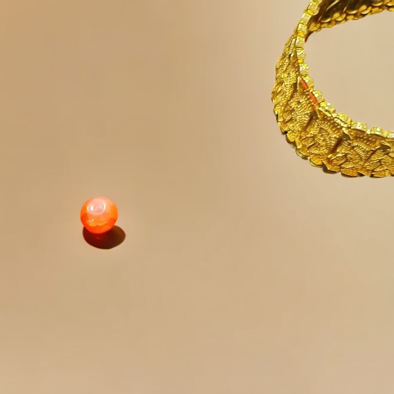 SL888豪奢玛瑙橙单珠圆润光泽配手链J55