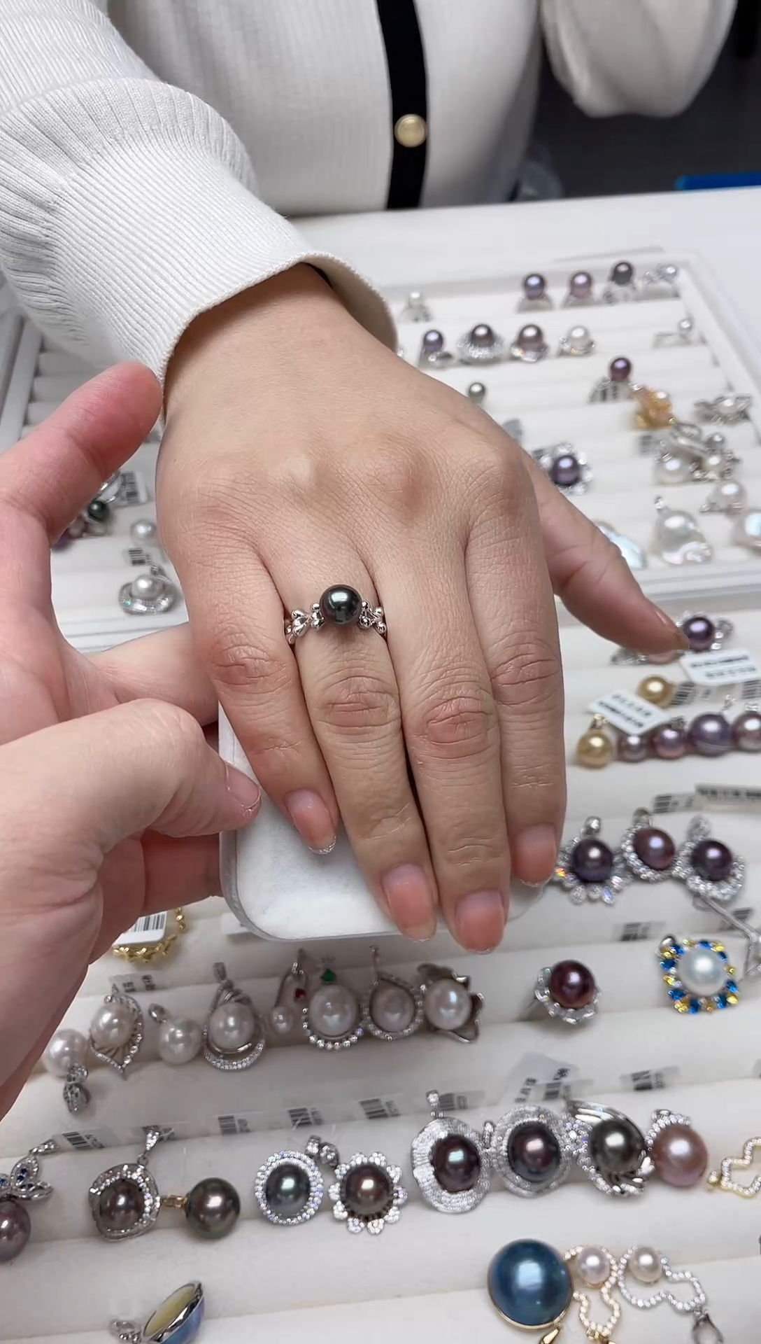 【闪购商品】海水珍珠戒圈银S925镶嵌戒指