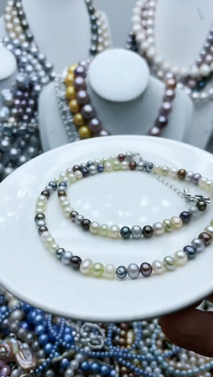 【闪购商品】淡水珍珠颈饰钛钢1