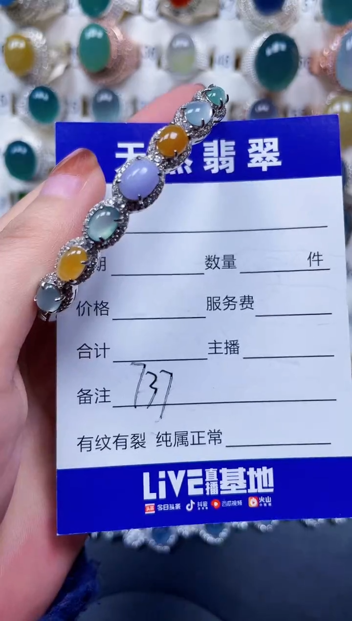 银S925镶嵌手镯翡翠737