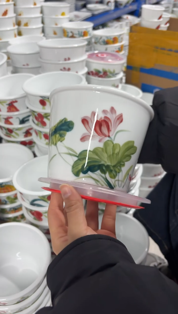 景德镇手绘釉中彩（食品级）小号泡面桶